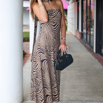 Tiger Print Strapless Midi Dress with scarf – Tiger Girl Midi | Rodéo Boutique