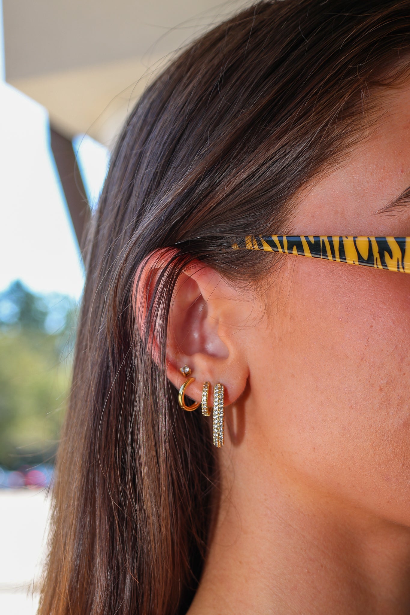 XL Pave Chain Link Hoop