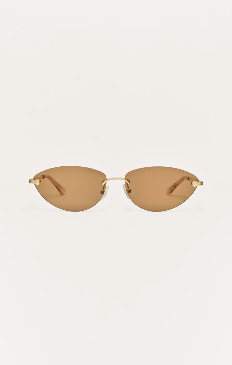 Z Supply Onyx Sunglasses Gold-Sand framed cat eyed sunglasses at Rodeo Boutique