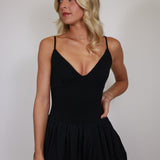 bubble hem dress v-neck